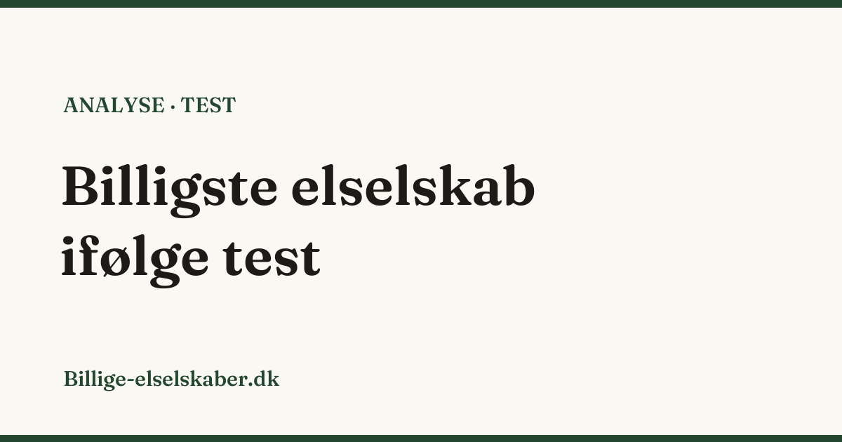 Billigste elselskab ifølge test: Hvad siger Forbrugerrådet Tænk?