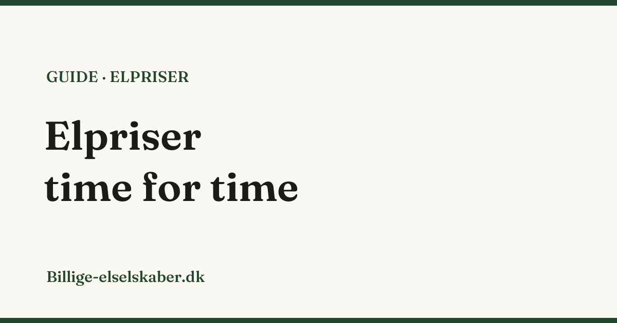 Elpriser time for time | Se timeprisen live i dag
